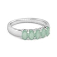 thumbnail image 2 of Five Stone 1.25 Cts Emerald Half Eternity 925 Sterling Silver Women Valentines Day Gifts Ring, 2 of 3