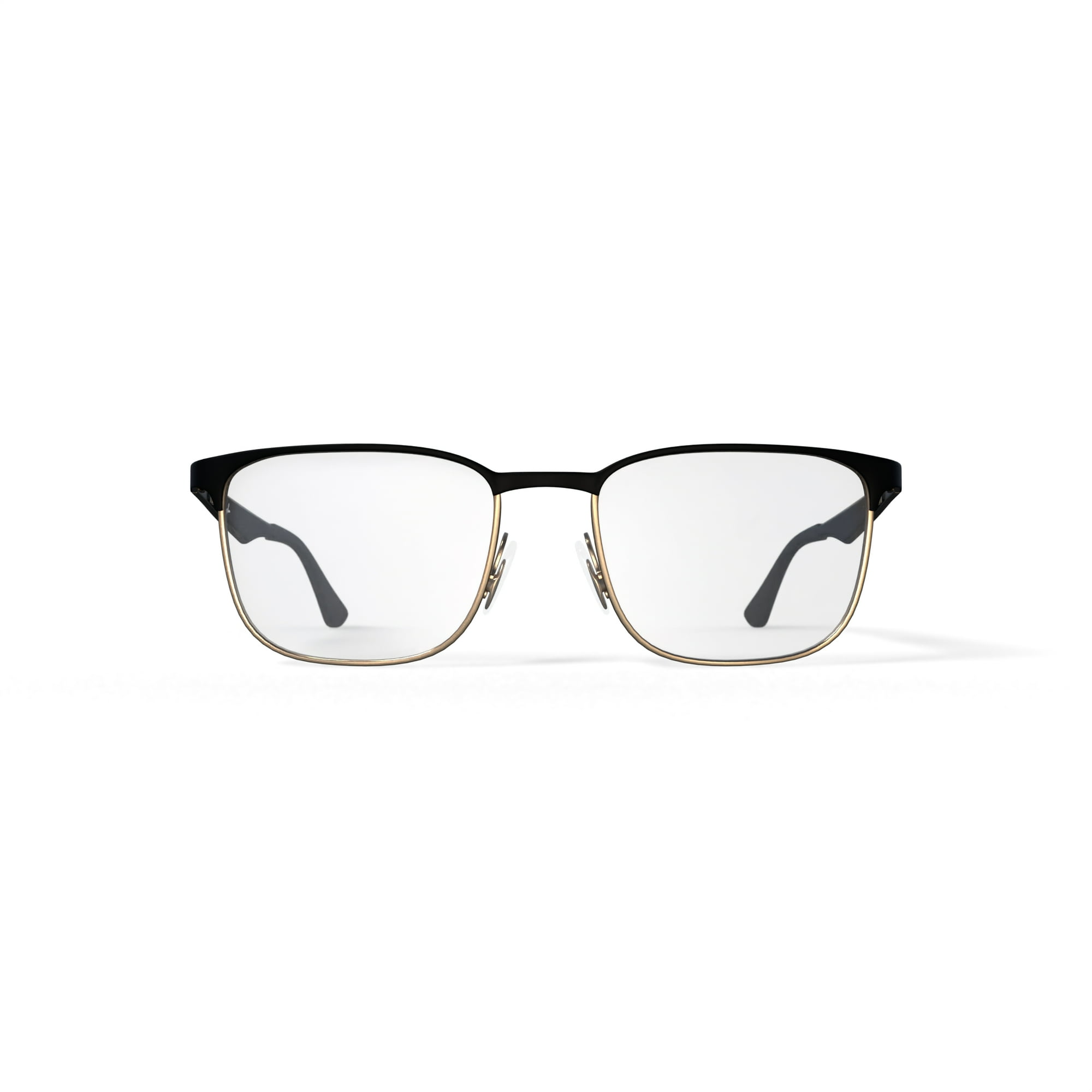 Ray-Ban Unisex Size 54 Square Prescription Eyeglasses with Case, Black on Arista/Demo Lens
