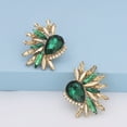 thumbnail image 2 of Fimkaul Women's Stud Earrings Vintage Rhinestone Statement Retro Fancy Cluster Crystal Drop Dangle Bling Colorful Gifts Green, 2 of 4