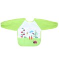 thumbnail image 1 of Baberos bonitos de dibujos animados para bebé, delantal de alimentación impermeable para eructos de manga larga para niños pequeños con bolsillo, tamaño libre de zanahoria verde, 1 of 5
