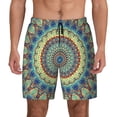 thumbnail image 3 of Uemuo Round Mandala1 Pattern Mens Swim Trunks Quick Dry Board Shorts with Mesh Lining, Stretch Beach Shorts Quick Dry No-Chafing Board Shorts-Small, 3 of 9
