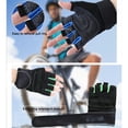 thumbnail image 4 of Wrist Half Finger Fitness Gloves for Men Women, Anti-Slip Shock-Absorbing Convenient Quick Release Breathable Comfortable Pad Cycling Gloves (L), 4 of 6