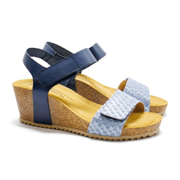 Eric Michael Women's Gypsy Cork Wedge Heel Sandals, Navy,7 M US