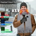 thumbnail image 4 of Heated Scarf for Women, 3Pcs Heated Scarf for Men Hat Gloves Set USB Rechargeable 5000mAh Battery Intelligent Neck Warmer 3 Temperature Settings Heating for Long Lasting Winter Warmth (Gray), 4 of 8