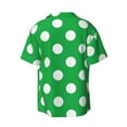 thumbnail image 4 of Goofa Green And White Polka Dot Printed Men's Casual Short-sleeved Shirt,Lightweight Breathable Button-down,Summer Casual men's top,Versatile Fashion shirt-, 4 of 7