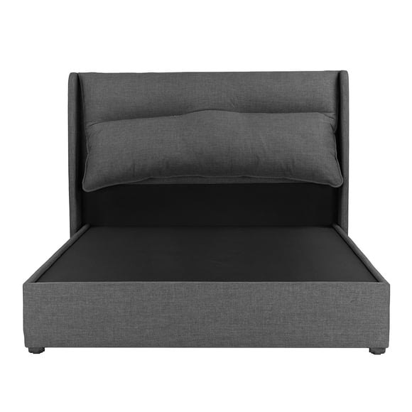 Recámara Matrimonial Becca Gris Acero con Cabecera + Box Base Cama