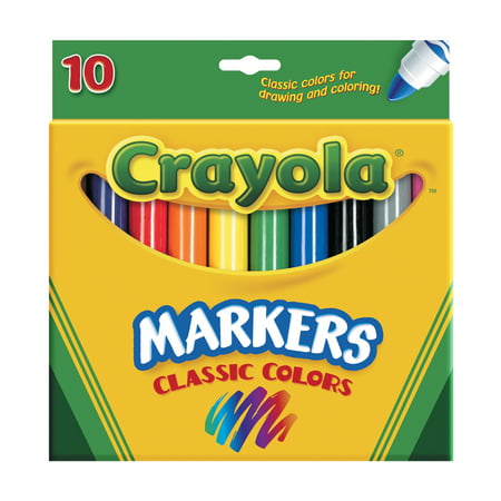 (2 Pack) Crayola Broad Line Markers, Classic Colors, School Supplies, 10 Count