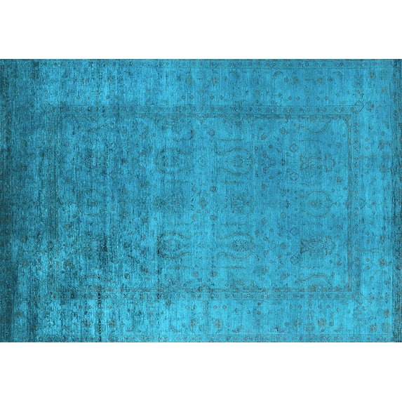 Ahgly Company Indoor Rectangle Oriental Light Blue Industrial Area Rugs, 2' x 5'