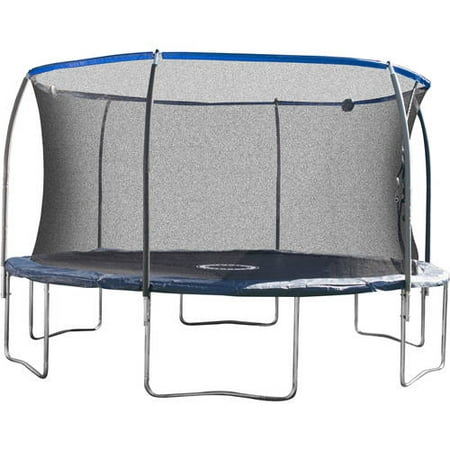 BouncePro 14' Trampoline with Proflex Enclosure and Electron Shooter Game, Dark Blue