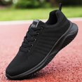 thumbnail image 4 of dmqupv Mens 10 Wide Sneakers Shoes Bottom Sneakers Men Lace-Up Mesh Casual Sport Breathable Mens Sneakers 10.5 Wide Black 9.5, 4 of 5