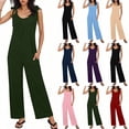 thumbnail image 1 of Sentmoon Womens Rompers Dressy Sleeveless Crew Neck Jump Suits for Womens Solid Color Pleated Regular Fit Summer Outfits for Concert and Rave S-2XL, 1 of 6