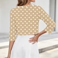 thumbnail image 7 of Karight Women Polka Dot Open Front Cardigan, Round Neck 3/4 Sleeve Lightweight Cropped Shrug, Soft Stretch Summer Layering Cover Up for Daily Office Casual Wear, 7 of 7