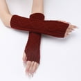 A Pair of Gloves Red Acrylic Christmas Winter Gloves for Women Warm