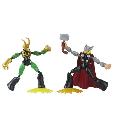 Marvel: Avengers Bend and Flex Thor vs Loki Kids Toy Action Figure for Boys and Girls Ages 4 5 6 7 8 and Up (6")