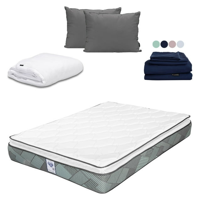 Colchón Matrimonial Baggio + Almohada 2Pack + Protector Cloud + Sábanas Softy