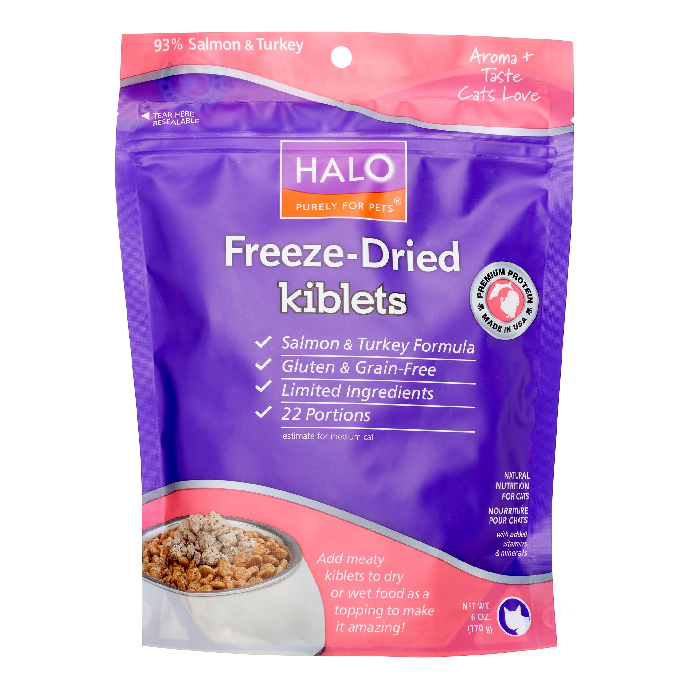 Halo Purely For Pets GrainFree Salmon & Turkey Kiblets Freeze Dried