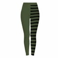 thumbnail image 6 of Trousers for Women New Women's Halloween Striped Leggings Sports Fitness Stretch Pants Casual Tights Cute Graphic Yoga Trousers Army Green M, 6 of 8