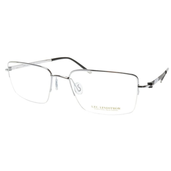LINDSTROM L-101 C2 Eyeglasses Frame Metal Silver Black Italy Made 56-19-143