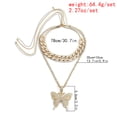 thumbnail image 4 of Cadena cubana Collar de mariposa para mujer Cristal de hielo Mariposa de circón, 4 of 5