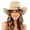 1-Beige751, variant on XIAOCHA Womens Solid Suede Cowboy Hat Braided Trim Western Hats Outdoor Sun Protection Wide Brim Western Hat,Black
