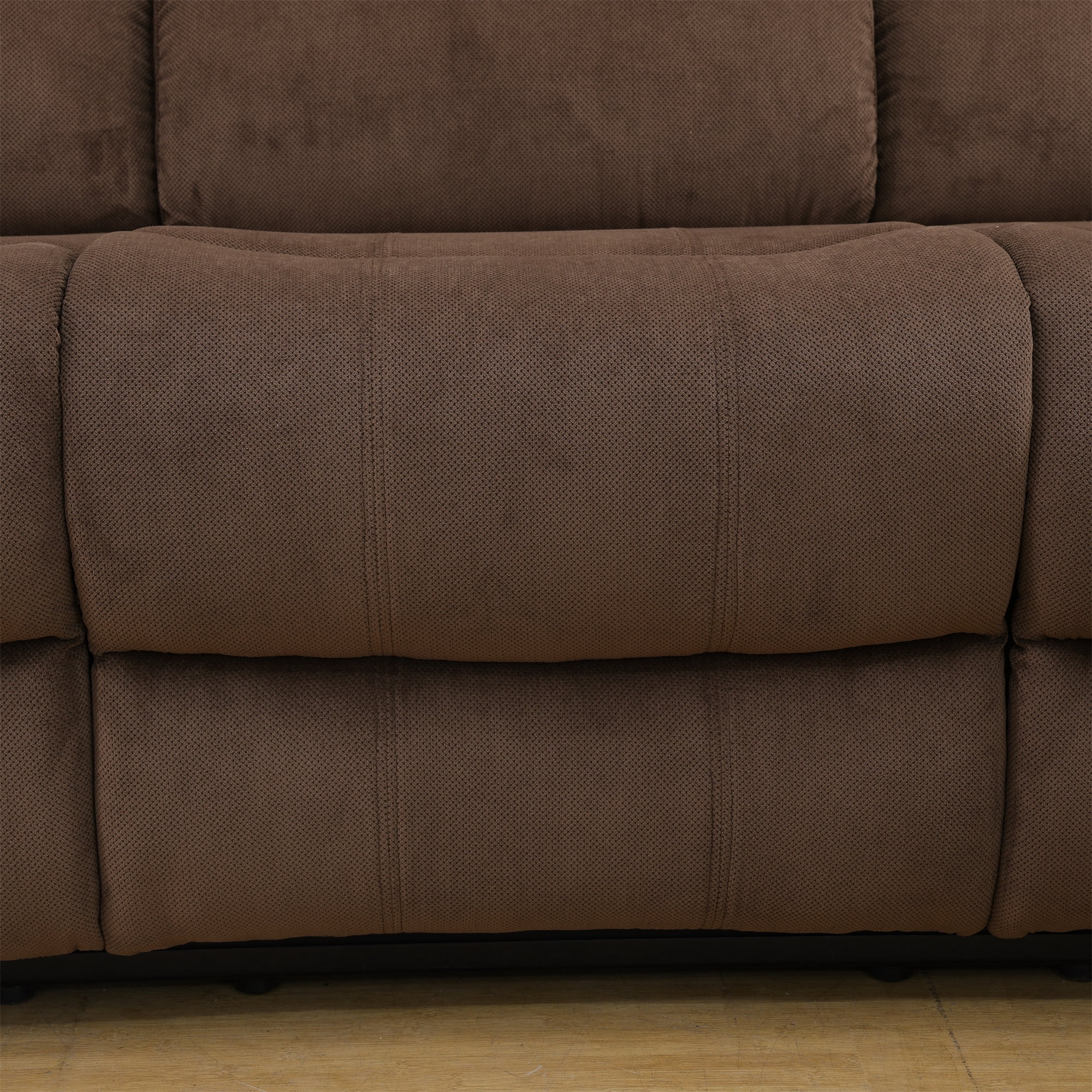 Aukfa 3-Piece Recliner Sofa Set, 6 Seat Sectional Couch with Cup Holders&Storage Console for Living Room, Brown