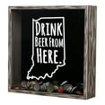 thumbnail image 3 of TORCHED Indiana Drink Beer From Here Beer Cap Shadow Box 14"x14"x5" | Wall Mount Decor | Gray, 3 of 8
