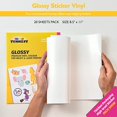 Printable Vinyl Glossy Sticker Paper for Inkjet Printer 20 Sheets White