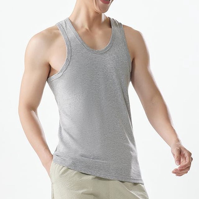pstuiky Camiseta sin mangas para hombre, Camiseta deportiva informal sin mangas con cuello redondo para hombre Chaleco de hombre xxxxl