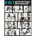 thumbnail image 6 of Smith Machine Home Gym,2200LBS Multifunctional Power Cage with Smith Bar, LAT Pull-Down, Cable Systems, Leg Hold-Down and More Attachments, Workout Equipment, 6 of 8