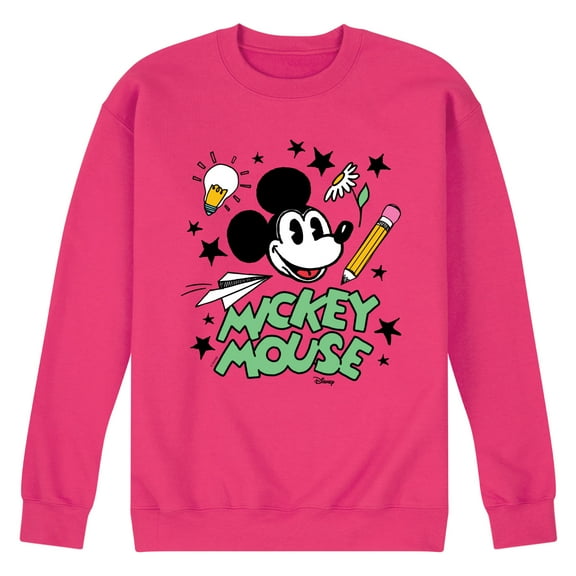Disney - Mickey Mouse - School Doodles - Men's Crew Neck Fleece Pullover
