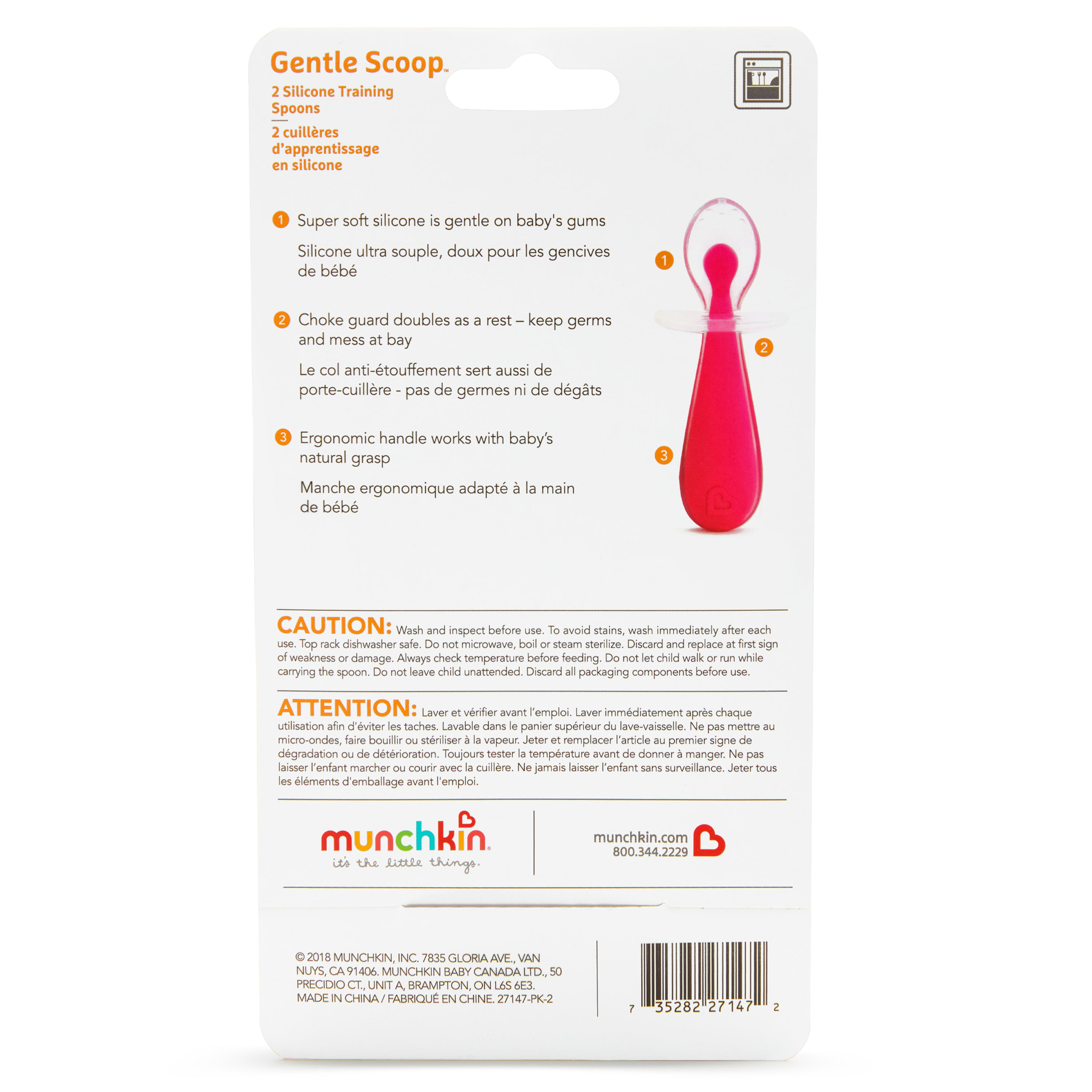 Munchkin Gentle Scoop™ Silicone Training Spoons-2 pack - IUSM SAFETY STORE