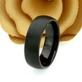 thumbnail image 3 of Men's Women's Tungsten Wedding Band Engagement Ring 8mm Brushed Black IP Plated Classic Domed Band, 3 of 4