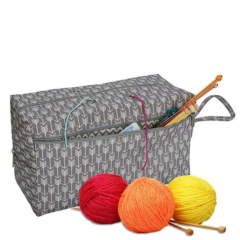  Large Yarn Storage Bag with Yarn Hole, Crochet Yarn