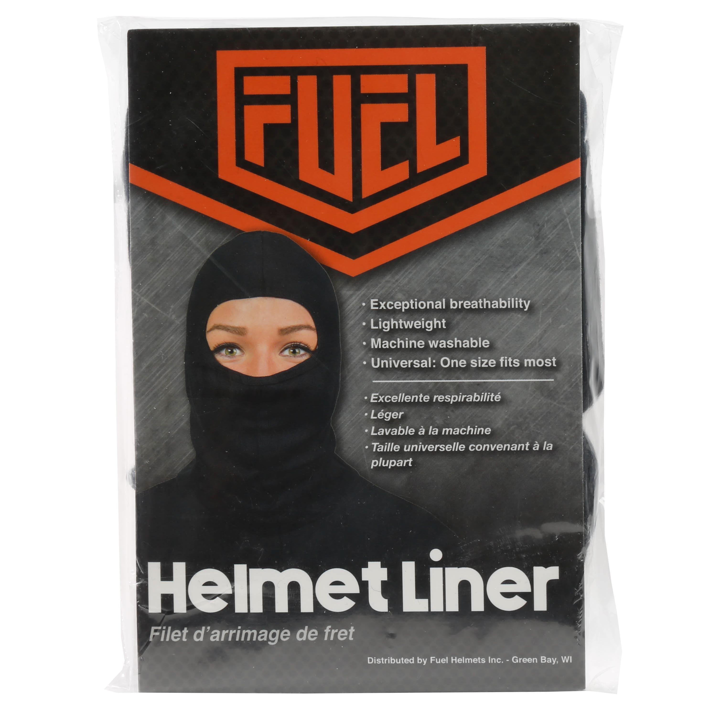 Fuel Helmets Balaclava Helmet Liner for Powersports, Full Face Neck Protection, Universal Size, Black Poly-Cotton