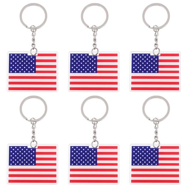KAKOWELY llaveros acrílicos con la bandera estadounidense, colgantes decorativos para bolso.