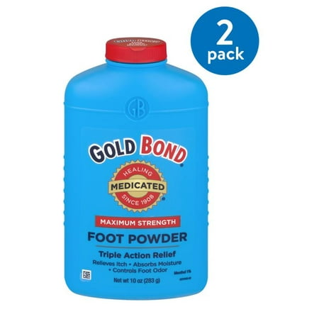 (2 Pack) Gold Bond Maximum Strength Medicated Foot Powder , 10