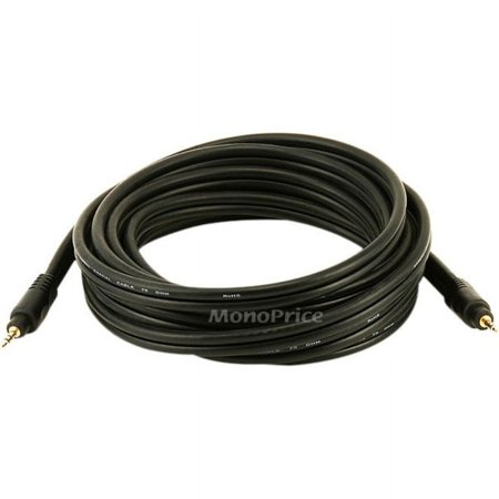 UPC: 0844660055792 | Monoprice Audio Cable – 15 Feet – Black | Premium 3.5mm Stereo Male to 3.5mm Stereo Male 22AWG  Gold Plated