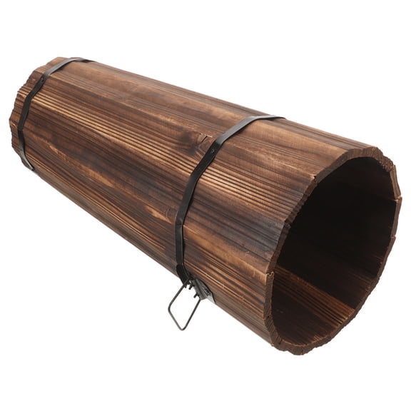 WRITWAA Natural Wood Umbrella Stand with Cane Holder for Indoor Home Use