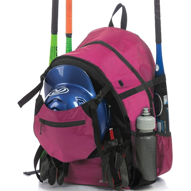 Athletico Advantage Bag - Baseball Backpack With Helmet Holder for Baseball, T-Ball & Softball Equipment & Gear for Youth and Adults | Holds Bat, Helmet, Glove, Shoes (Pink) - Walmart.com