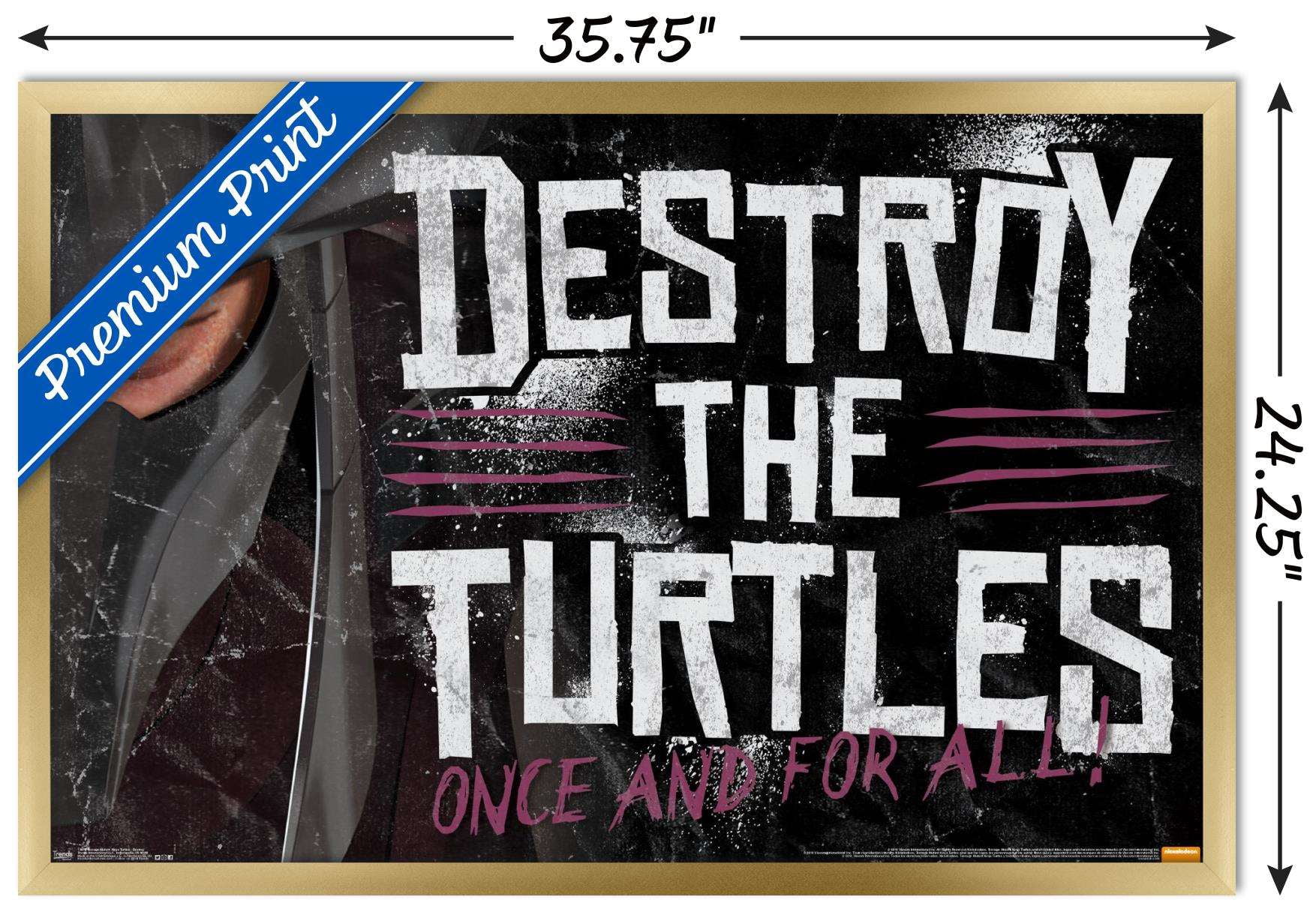 Nickelodeon Teenage Mutant Ninja Turtles - Destroy Wall Poster, 22.375" x 34", Framed