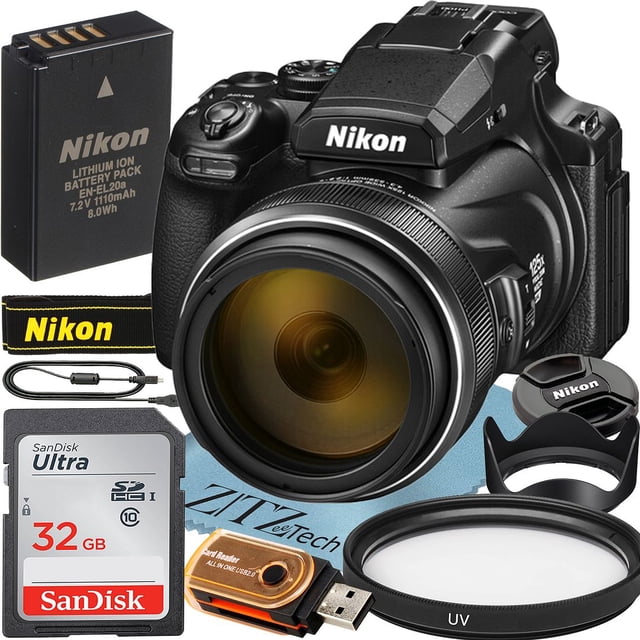 Nikon COOLPIX P1100 125x Super Zoom Compact Digital Camera + SanDisk 32GB Memory Card + Cleaning Pen + ZeeTech Starter Bundle