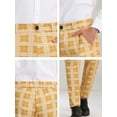 thumbnail image 6 of INSPIRE CHIC Men's Business Plaid Lightweight Regular Fit Flat Front Checked Pants 34 Yellow, 6 of 7