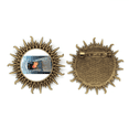 thumbnail image 1 of Fotografia Lago barco Pin de gancho de metal vintage con forma de sol Unbranded M, 1 of 3