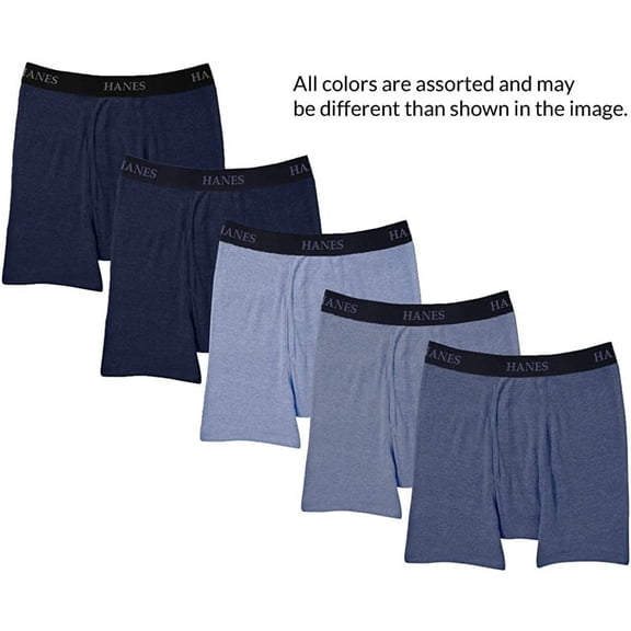 Hanes Ultimate 5 Packs for Men FreshIQ Boxer Briefs with ComfortFlex Waistband Medium Blue