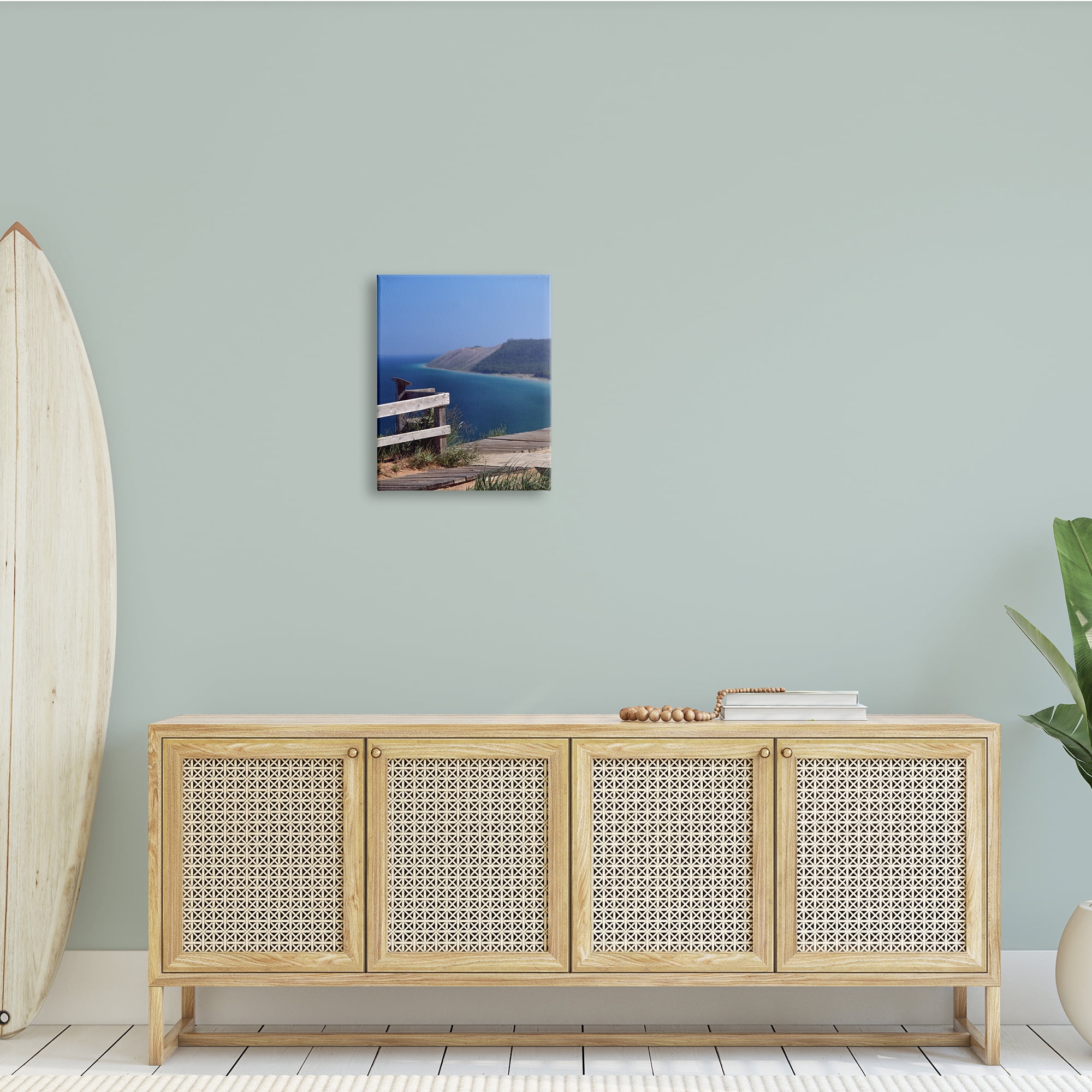 Stupell Industries Coastal Cliff Ocean Boardwalk Nautical Nature Photography, 16 x 20, Design by Daniel Sproul
