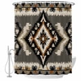 thumbnail image 2 of Grey Orange Black Waterproof Fabric Shower Curtain,Boho Ethnic Geometric Southwestern Waterproof Fabric Shower Curtain for Bathroom Curtains Bathtubs Shower Curtains with 12 Hooks Standard 66x72, 2 of 8