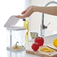 thumbnail image 5 of Cubo de basura de mesa nórdico creativo, mini cubo de basura de mostrador de metal con tapa Soporte de bolsa de basura pequeño para el hogar Cocina Oficina - Blanco JAMW Sencillez, 5 of 5