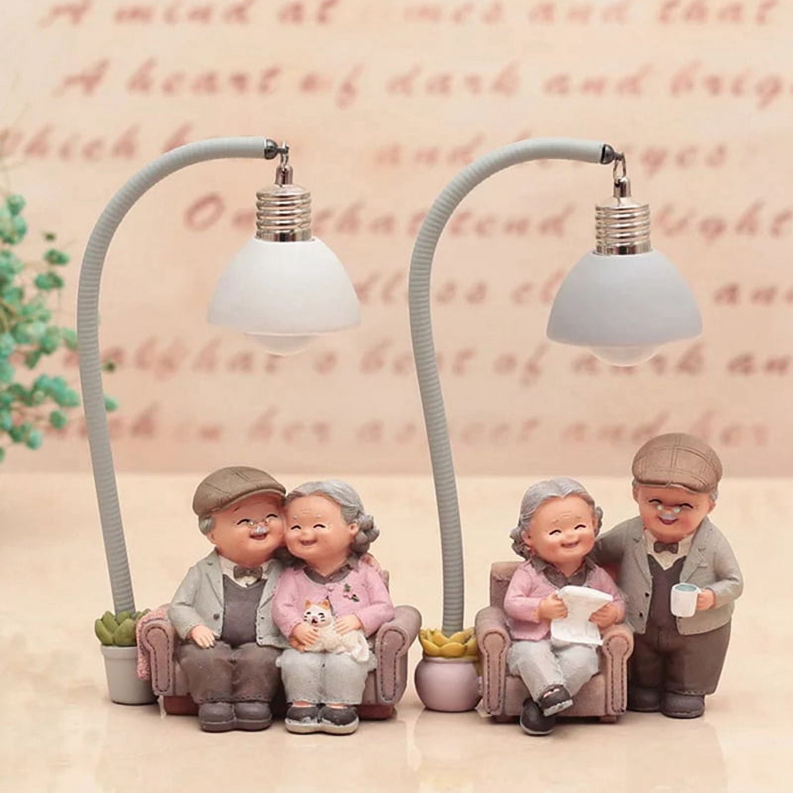Couple Presents Wedding Anniversary Gift to Wife Husband Girlfriends Gift Old Man Old Woman Room,B