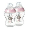 Tommee Tippee Closer to Nature Baby Bottle, Breast-Like Nipple with Anti-Colic Valve, BPA-free – 9-ounce, 2 Count, Pink
