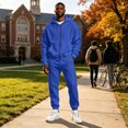 thumbnail image 2 of Trgacdwlo Mens Sweatsuits 2 Piece Set Full Zip Hoodies Sweatshirts Jacket and Sweatpants Set Fall Winter Tracksuit Hoodie Suit Set Men's Casual Outfits Blue XL, 2 of 6